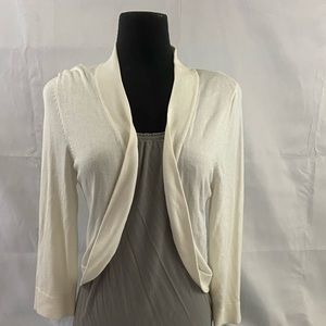 Jessica H Cream Knit Cardigan Bolero Shrug size Large